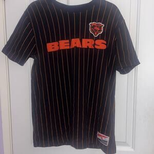 New Era Chicago Bears Striped Gray T-Shirt-black And Orange Size Medium